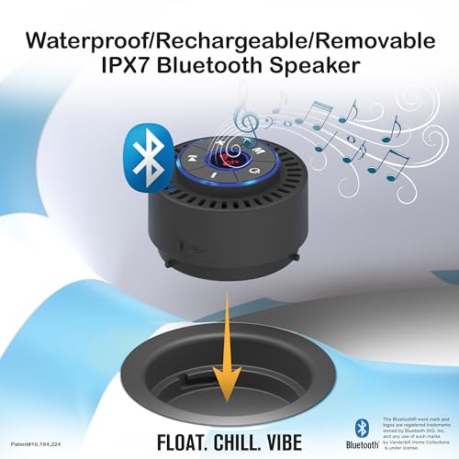 Inflatable Pool Lounger with B - Bluetooth Speaker Waterproof recensione e prezzo
