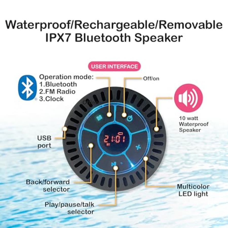 Inflatable Pool Lounger with B - Bluetooth Speaker Waterproof recensione e prezzo
